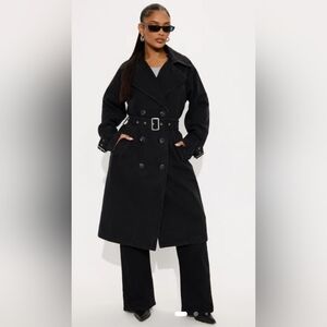 Black Denim Stylish Black Trench Coat